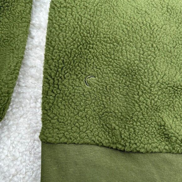 Zyia Active Flying V Fleece Sherpa Bomber Jacket Olive Green - Picture 10 of 12